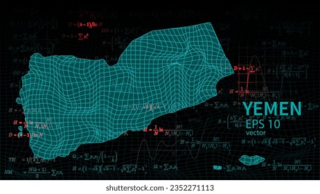 Technology vector map of Yemen, connection futuristic modern website background or cover page .