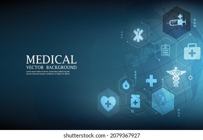 Technology vector medical background.geometric hexagon technology