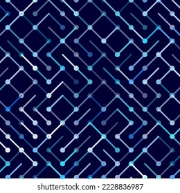 Technology Vector seamless pattern. Geometric striped ornament. Monochrome linear background