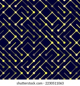 Technology Vector seamless pattern. Geometric striped ornament. Monochrome linear background