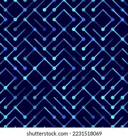 Technology Vector seamless pattern. Geometric striped ornament. Monochrome linear background