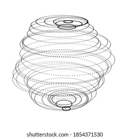 Technology vector spheres with connecting dots. Digital abstract network structure.