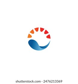 technology vector water wave icon logo