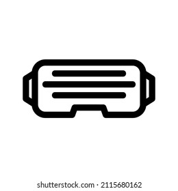 Technology Virtual Reality VR glasses icon vector outline style, for user interface computer game and web design. Headset of virtual reality