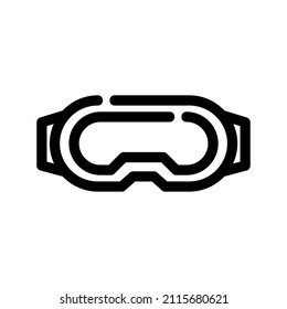 Tecnología Virtual Reality VR anteojos estilo de contorno vectorial de iconos, para juegos de computadora de interfaz de usuario y diseño web. Auricular de la realidad virtual