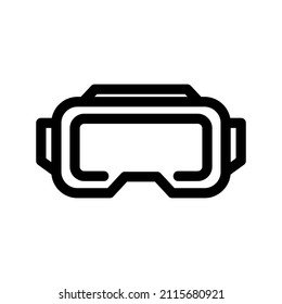 Technology Virtual Reality VR glasses icon vector outline style, for user interface computer game and web design. Headset of virtual reality
