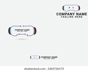 Technology Virtual VR. Robot. Colorful virtual logo. Business. Gaming. Premium template. Tech. Reality. Modern virtual robot