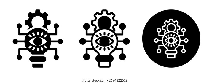 Technology Vision Icon Collection Glyph and Mixed Vector Illustration