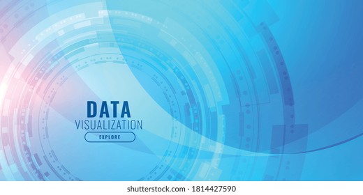 technology visualization futuristic blue banner design