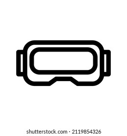 Technology VR glasses icon vector outline style, for user interface computer game and web design. Headset of virtual reality