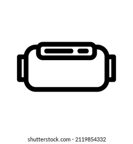 Tecnología VR gafas de icono estilo de contorno vectorial, para juegos de computadora de interfaz de usuario y diseño web. Auricular de la realidad virtual