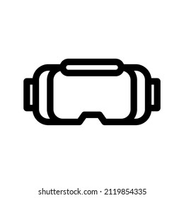 Technology VR glasses icon vector outline style, for user interface computer game and web design. Headset of virtual reality