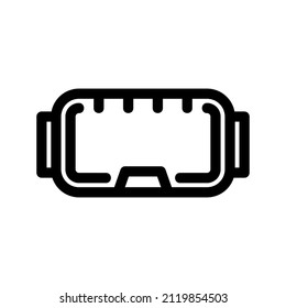 Technology VR glasses icon vector outline style, for user interface computer game and web design. Headset of virtual reality
