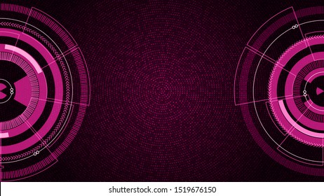 Technology wallpaper visualization. Elements with lines, circles and dots array. Technology wallpaper connection complex. Visual concept. Graphic abstract background. Vector illustration. Eps 10
