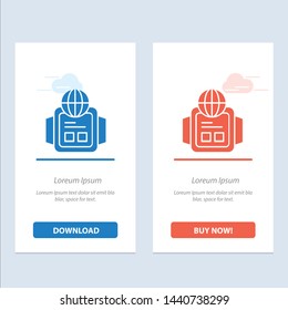 Technology, Watch, World  Blue and Red Download and Buy Now web Widget Card Template
