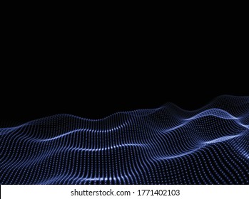 Technology Wave Background. Points Backdrop. Abstract Code Pattern. Dots Texture. Vector illustration