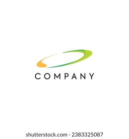 Technology wave communication links connection innovative logo design vector royalty free image template 