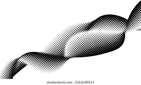 Technology Wave Halftone Pattern Abstract Background. Perspective Wallpaper. Banner. Vector