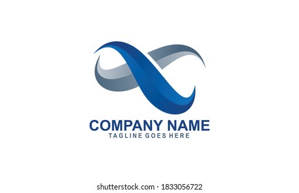Technologie-Wellen-unendliches Logo-Design, Vektorgrafik