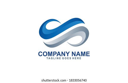 Technology wave infinite logo concept design vector