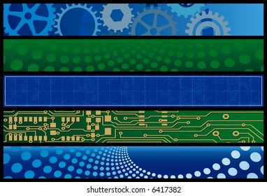 Technology Web Banners. Layered .eps file for easy editing