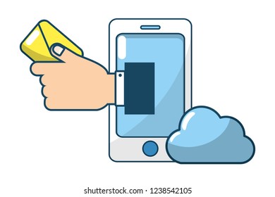 technology web cloud cartoon