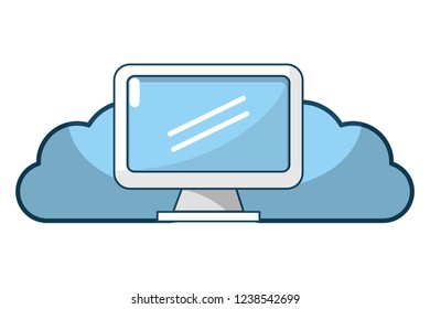 technology web cloud cartoon