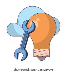 technology web digital network hardware, internet cloud downloading and uploading data information support cartoon vector illustration graphic design