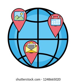 technology web icon cartoon