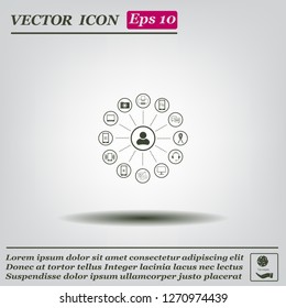 technology web icons set