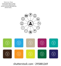 technology web icons set