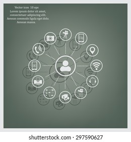 technology web icons set