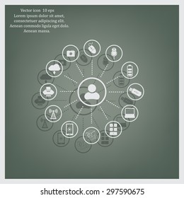 technology web icons set