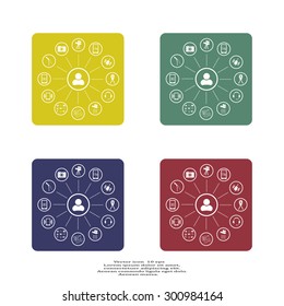 technology web icons set