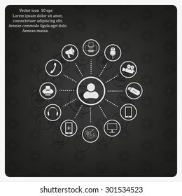 technology web icons set