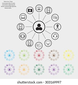 technology web icons set