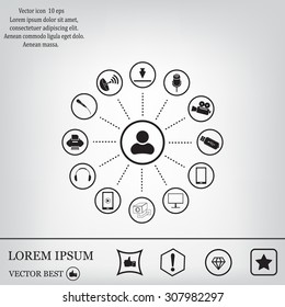 technology web icons set