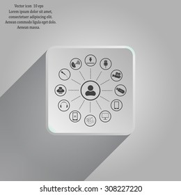 technology web icons set