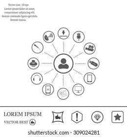 technology web icons set