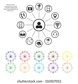 technology web icons set