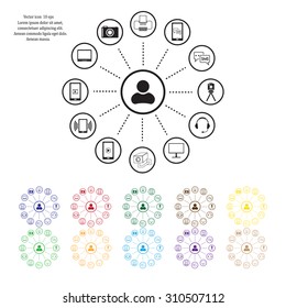 technology web icons set