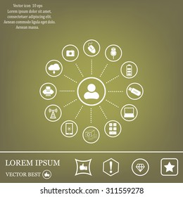 technology web icons set
