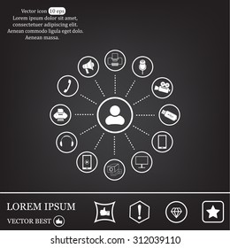 technology web icons set