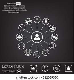 technology web icons set