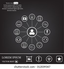 technology web icons set