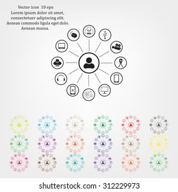 technology web icons set