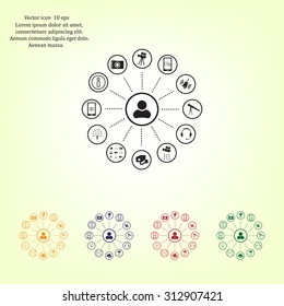 technology web icons set
