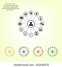 technology web icons set