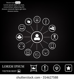 technology web icons set