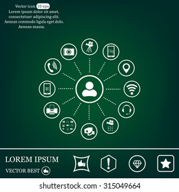 technology web icons set